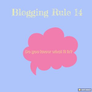 Blogging Rule 14 Niche