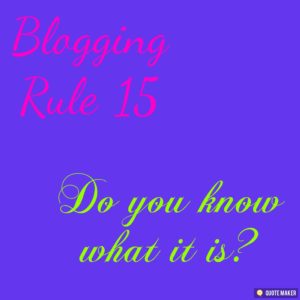 Blogging Rule 15. Visibility.